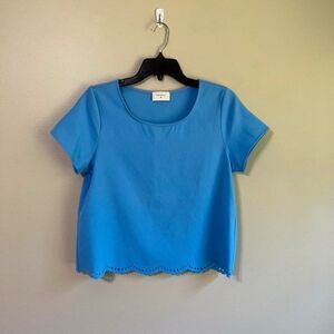 Everly medium short sleeve blue top